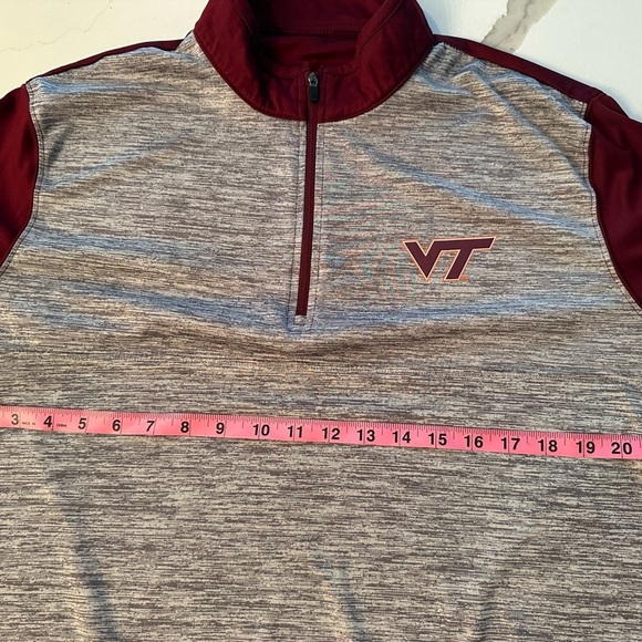 Men's Gray/Maroon Virginia Tech Hokies Prospect Quarter-Zip LS Shirt Sz Large - Picture 7 of 11